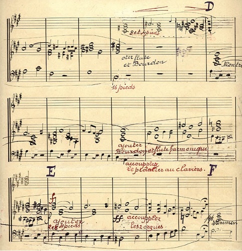 Fragment van Ave Maria voor orgel, handschrift van Leopold Julien Bruynooghe (1865-1923), componist en organist werkzaam in Brugge