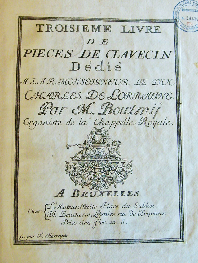 Le Troisième livre ... - een van de twee bekende exemplaren (Bibliotheek Koninklijk Conservatorium Antwerpen)