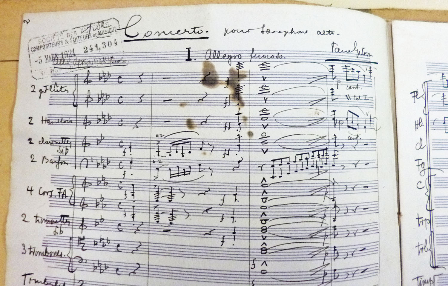 Gilsons concerto uit 1902 - teruggevonden in Zuid-Frankrijk (collectie KCB)