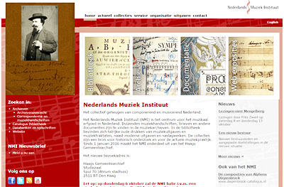 De website van het Nederlands Muziekinstituut